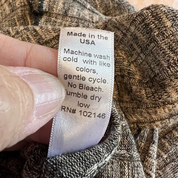 Michael Stars marled Black and Tan short sleeve sweater with raw edge S - Picture 9 of 11